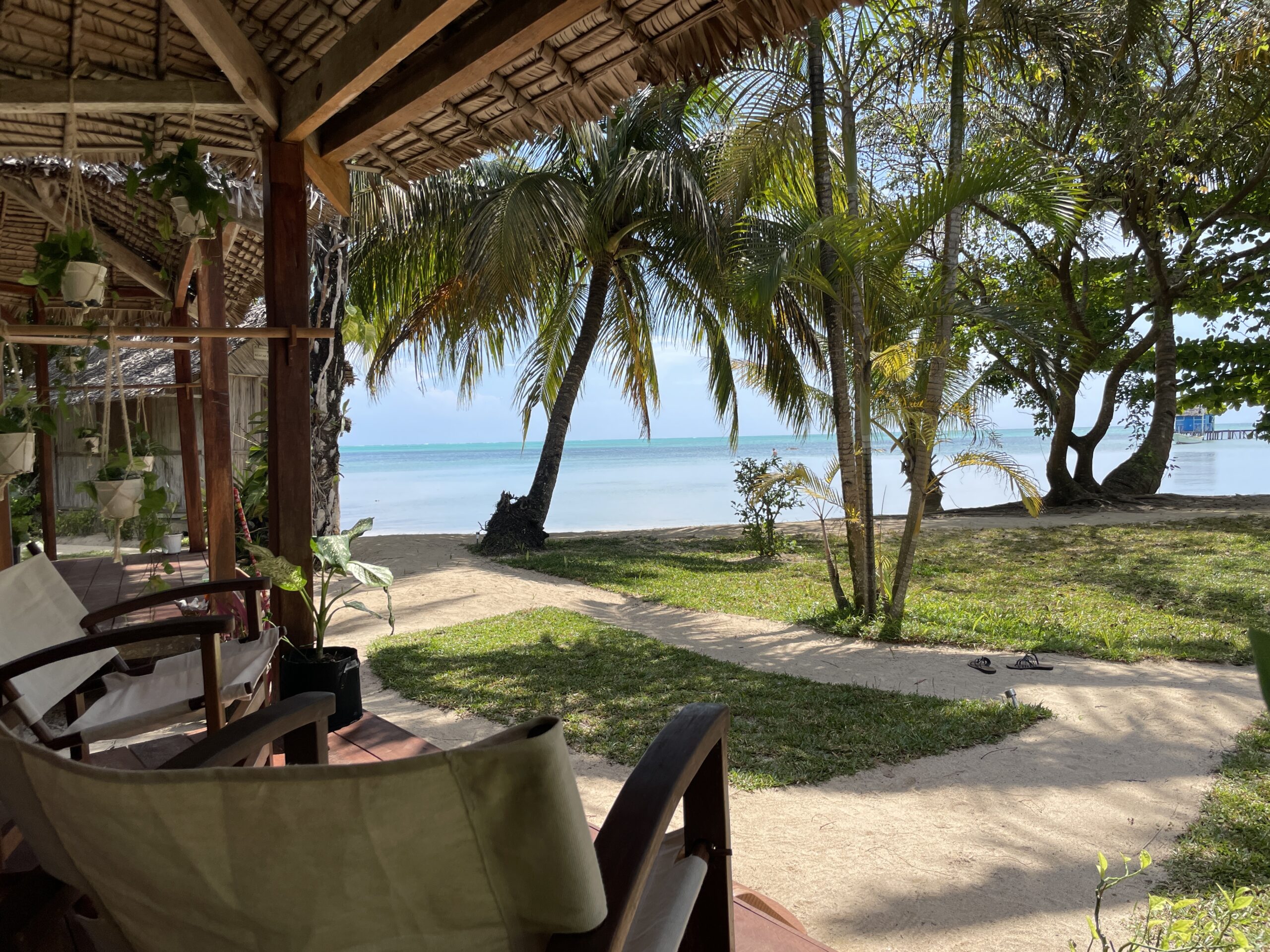 The view from the comfort bungalow at Aurora Lodge on Ile aux Nattes