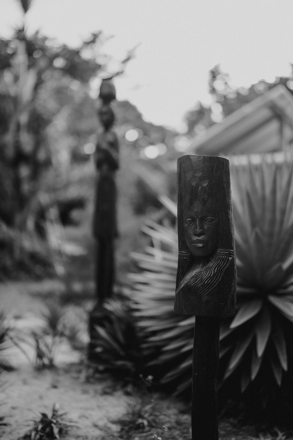 Statues in front of Aurora Bar & Resto