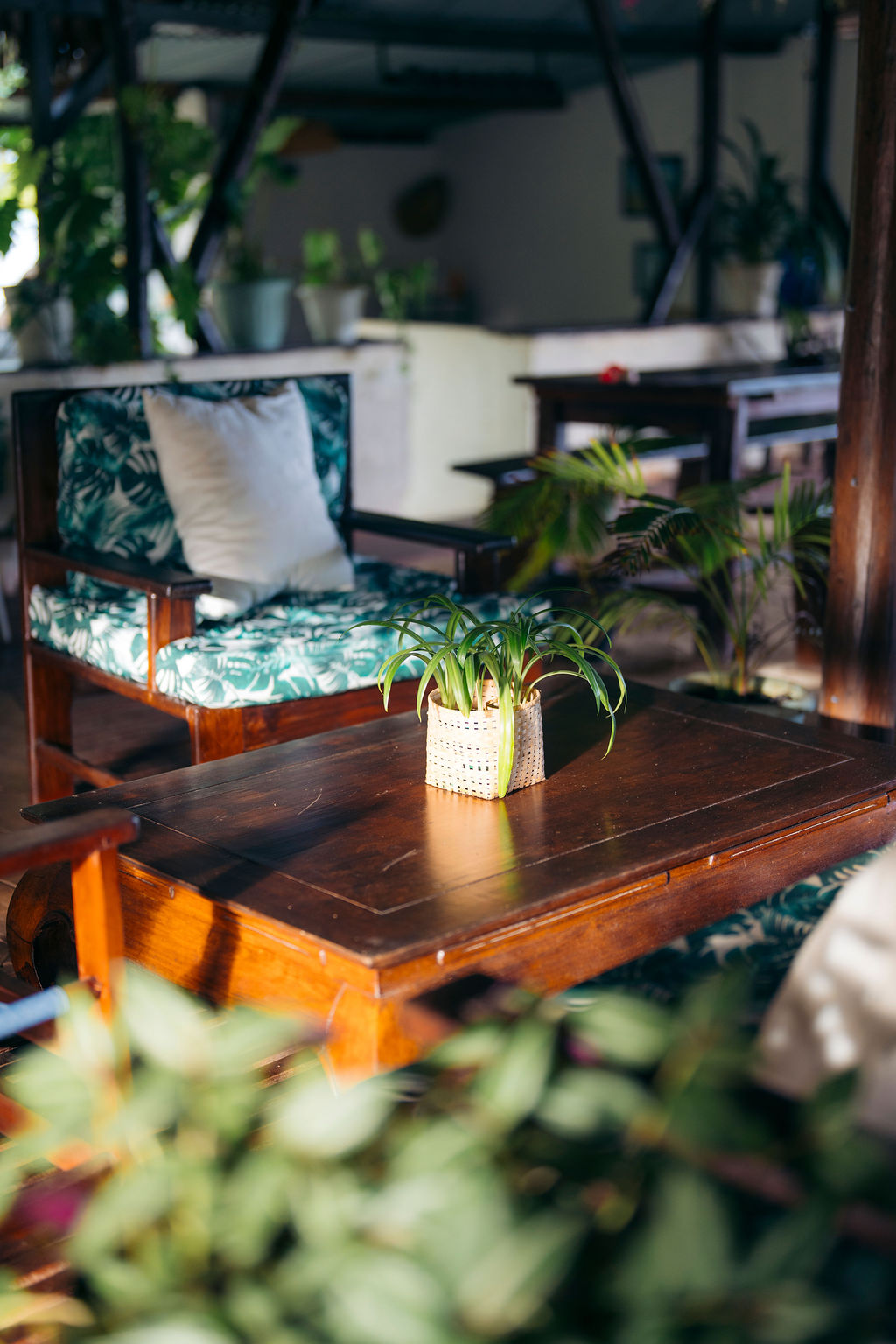The lounge area at Aurora Bar & Resto on Ile aux Nattes