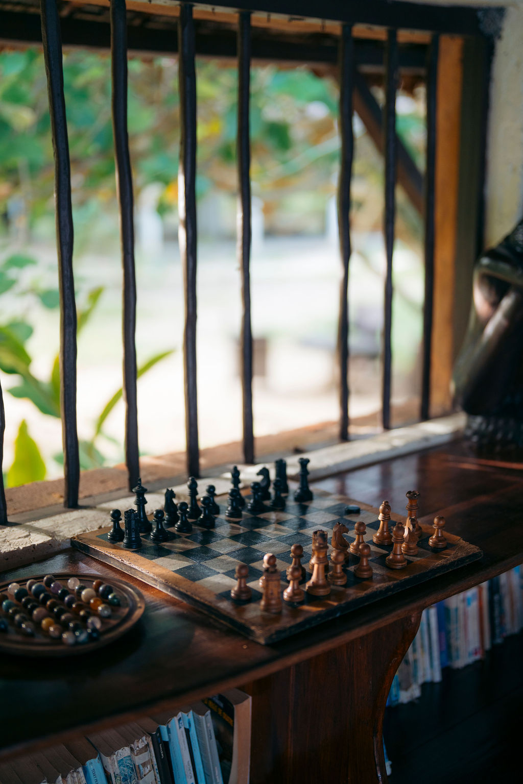 A chess game at Aurora Bar & Resto